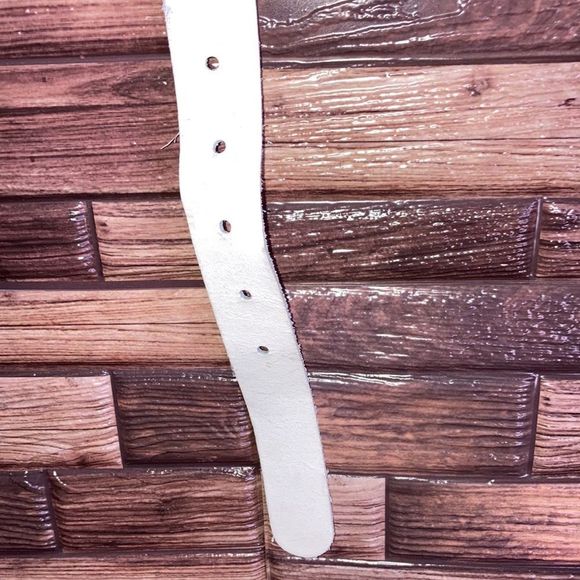 Vintage Women’s Medium Western Belt White & Silver - Picture 3 of 16